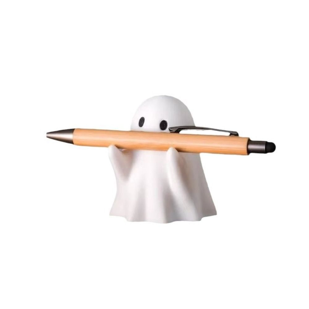 Cute Ghost Pen Holder Funny Little Ghost Statue Desktop Decor Desktop Decoration Ornament  Home