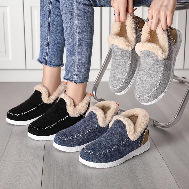 Baumwollschuhe Winter Damen Schneestiefel Mode vielseitige Damenstiefel Warme und bequeme Kurzstiefel Leichte Outdoor-Baumwollstiefel