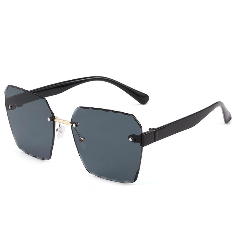 Frameless Trimmed Women'S Sunglasses Large Frame Fashion Uv-Proof Sunglasses Men'S Trend Street Sunshade Glasses