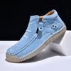 Women's Plus Size Casual Slip-On Leather High-Top Shoes: Stylish Outdoor Spring Footwear