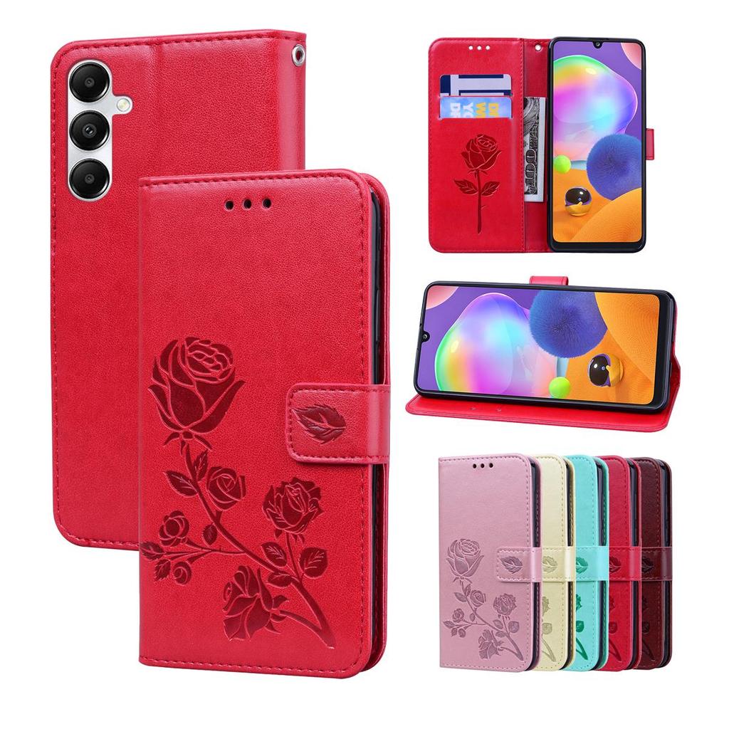 Rose Leather Wallet Flip Case For Samsung Galaxy S25 Ultra Plus A26 A36 A56 5G S 25 A 26 A 36 A 56 Cover Funda
