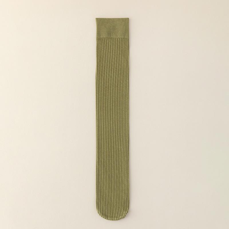 Șosete subțiri din bumbac pentru femei, cu presiune, până la gambă, culoare uni, cu tub mediu, antiderapante, cu puncte lipicioase, peste genunchi