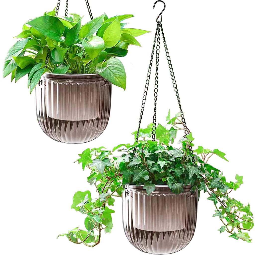 Plant Pot with Water Reservoir Hanging Self-watering Planter Self-watering Hanging Planters with Drainage Holes Stylish for Home