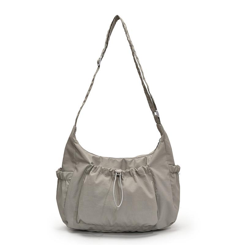 Nylon Sling Bag For Women With Drawstring Closure And Mobile Pocket For Casual Travel