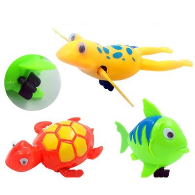 Nuevo Juguete de Baño con Cadena para Niños Tortuga Nadadora de Cuerda Pez Payaso Rana Nadadora con Cadena Juguete de Cuerda