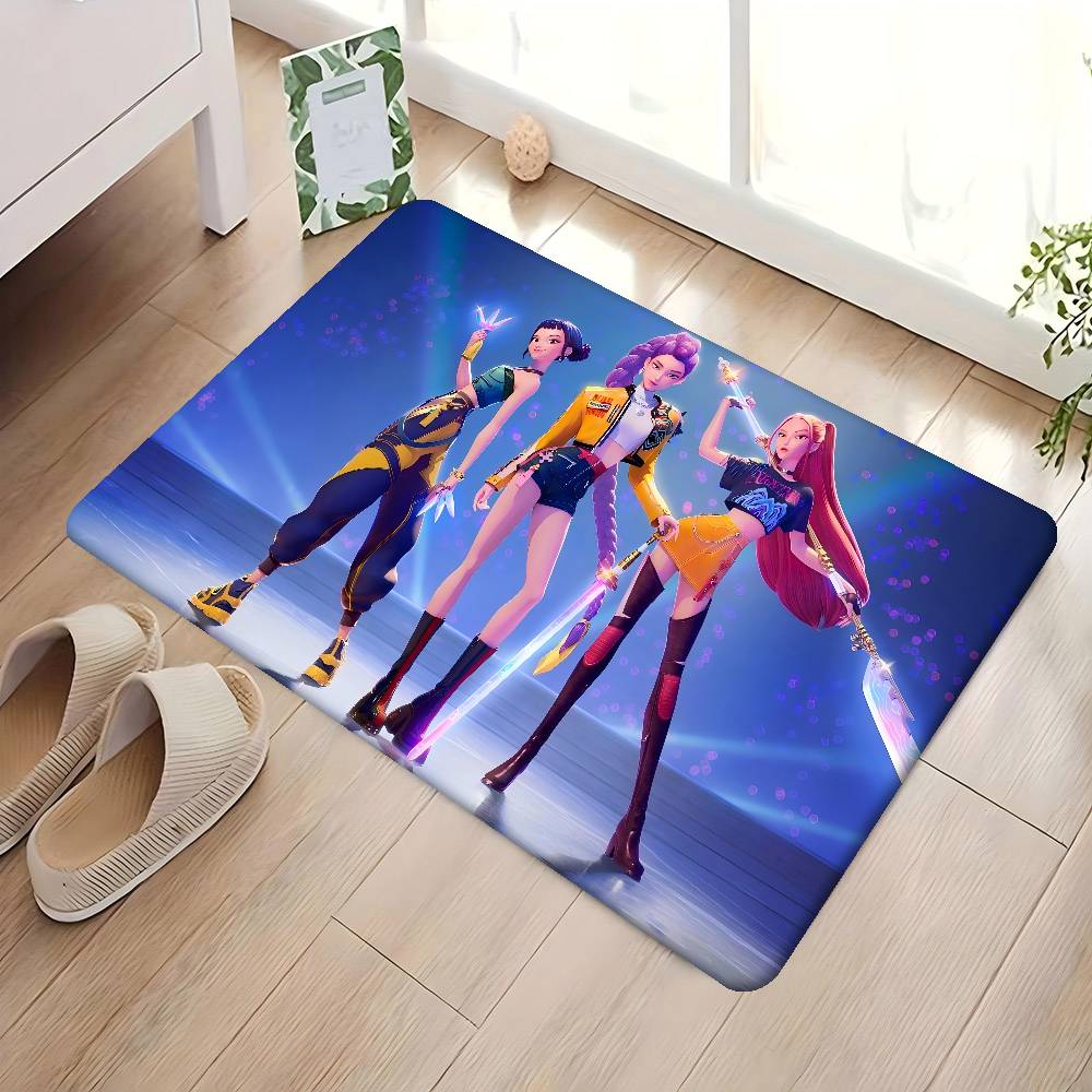 KPop Demon Hunters Floor Mat Cheaper Anti-slip Modern Living Room Balcony Printed Bedside Mats