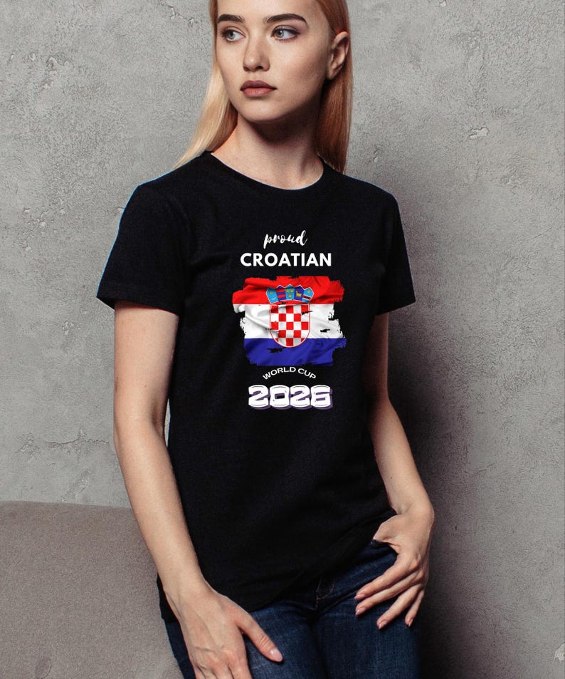 Футболка Чемпионата мира по футболу 2026 Хорватия, Гордая футболка Хорватии, Футболка для фаната сборной Хорватии с флагом, Футболка болельщика сборной Хорватии по футболу, Подарок для хорватов S