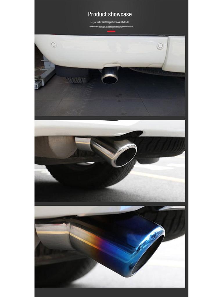 Stainless Steel Exhaust Tailpipe for Land Cruiser - Mirror Silver Clamp Decoration