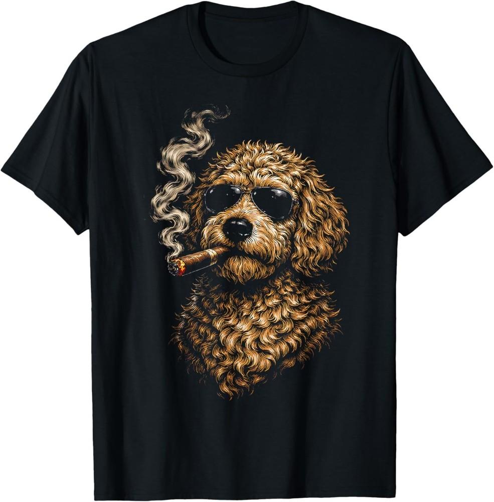 Goldendoodle Dog Smoking Cigarette Funny Goldendoodle Meme Unisex T‑Shirt
