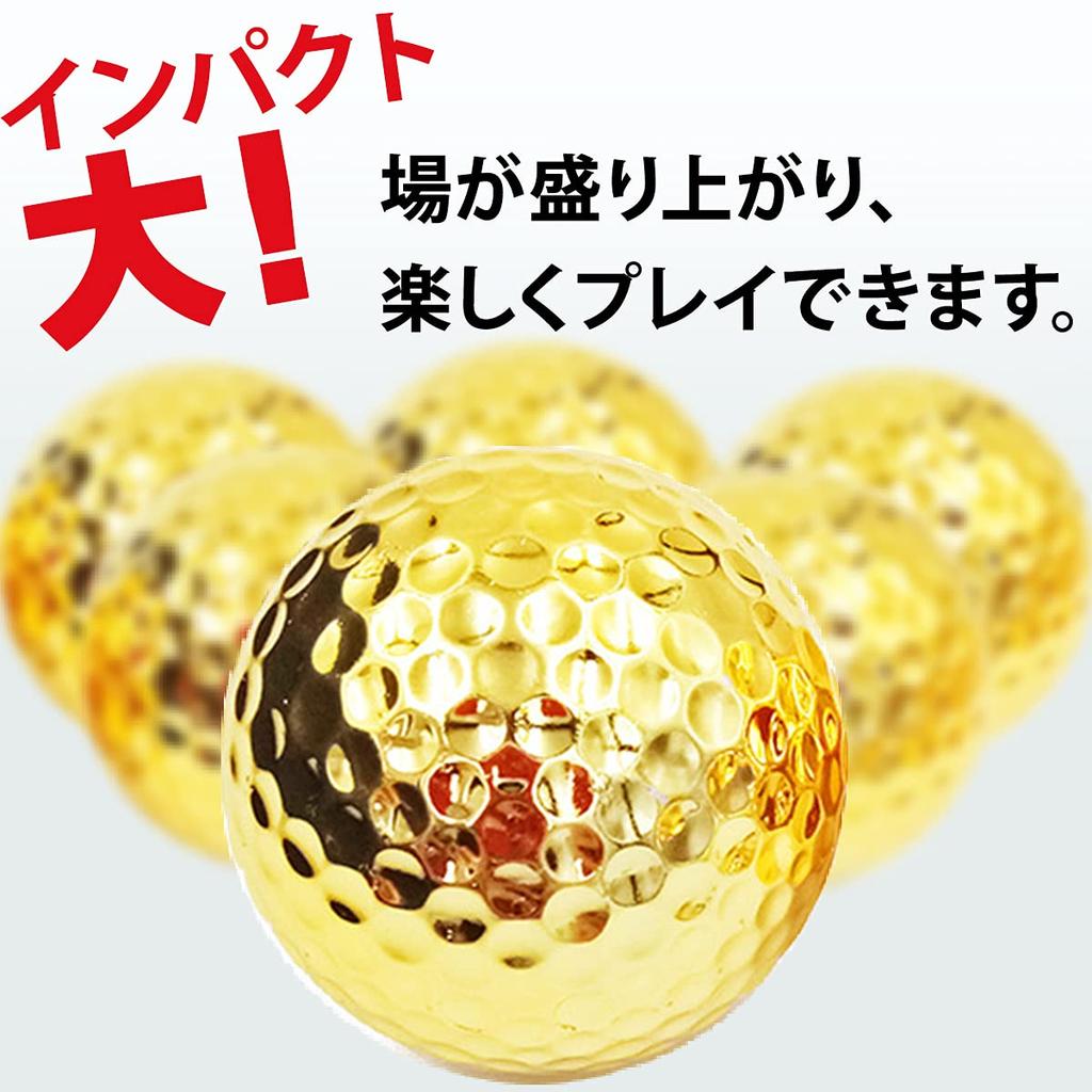 dodtazz Gold Golf Balls 6-Ball Set Competition Prize Gift with Case Luxury Award (6 Balls + Carry Bag Set)