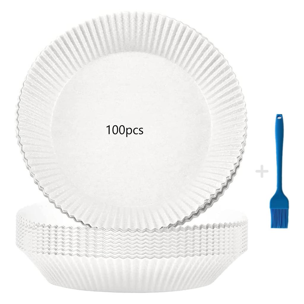 100pcs Disposable Paper Liners for Air Basket 220 celsius Temperature Resistant Non Stick Fryer Liners Baking Paper
