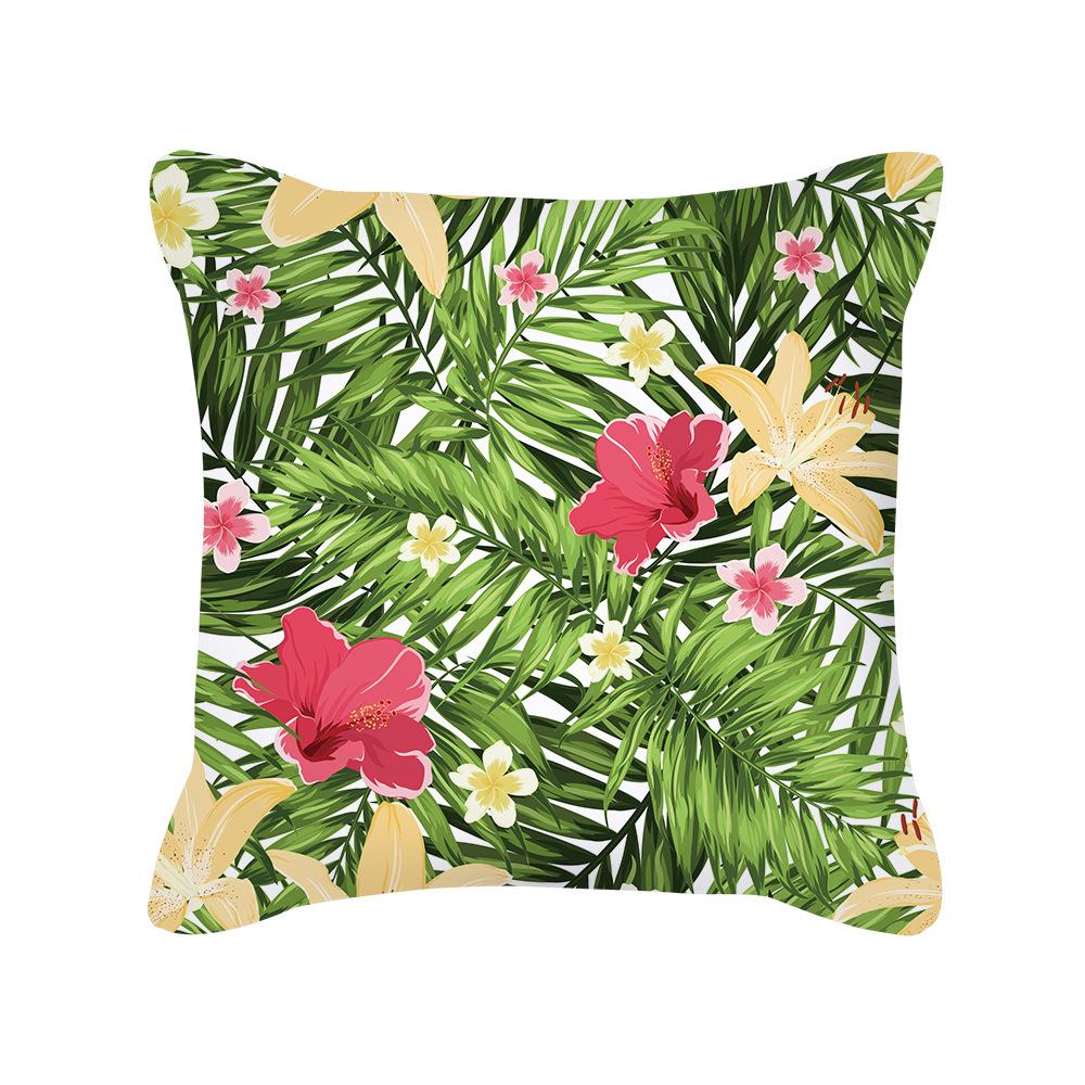 Nordic Plant Pillow Cover, Retro Flower and Bird Peach Skin Pillow Cover, Sofa Pillow, Office Cushion