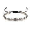Charm Skull Head Copper Beads Bracelets Handmade Pave CZ Skeleton Crystal Adjustable Bracelet Punk Wrist Jewelry for Women Men