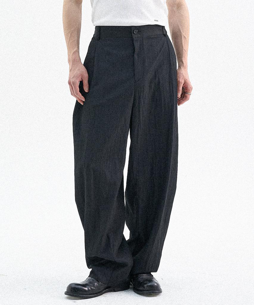 TRIP LE SENS Ss Air Flow Side Double-Pleated Pants_Black