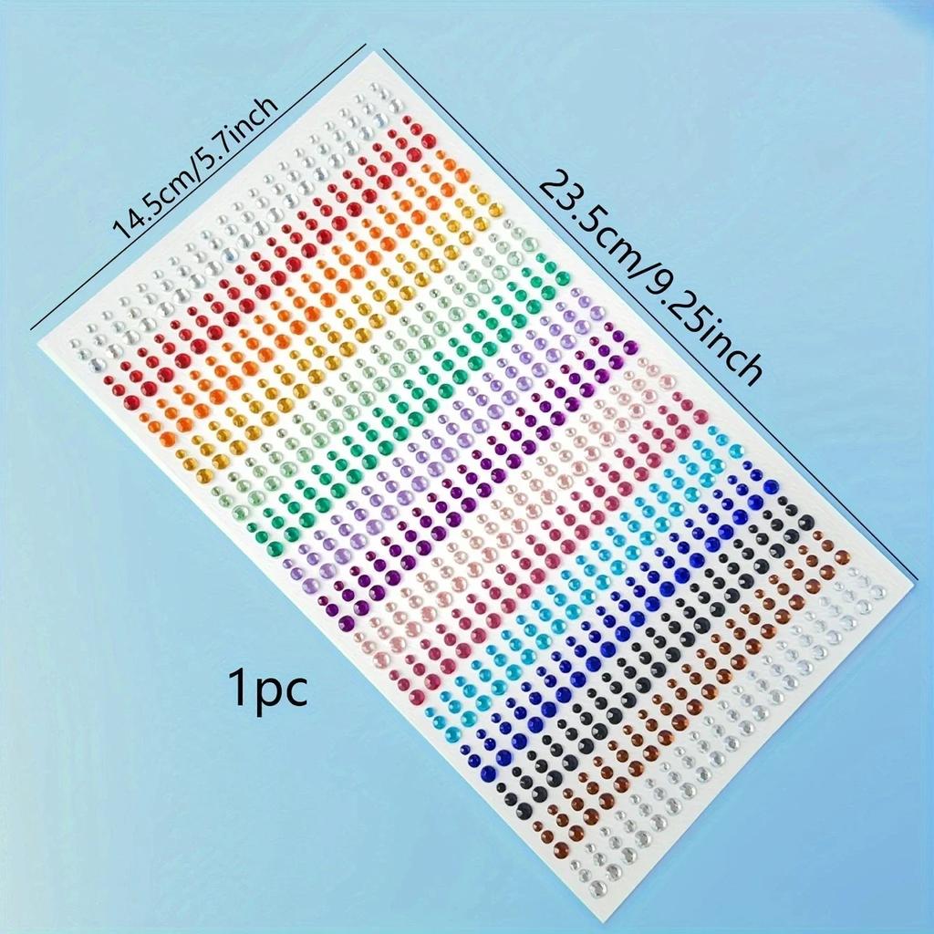 1pc, DIY Party Decoration Stickers Makeup Stickers Color Artificial Diamond Stickers Acrylic Crystal Stickers DIY Decor Supplies