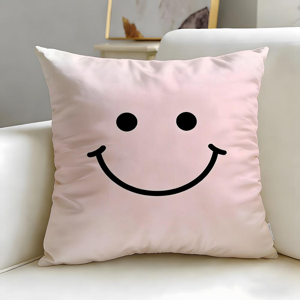 Style Cute Expression Cushion Cover Soft & Easy-Wash Pillow Case – Versatile For Couch, Bed, Travel And Office