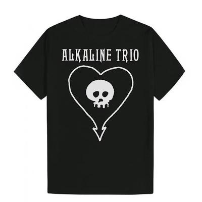 Unisex T-Shirt Casual Crew Neck T-Shirt with ALkaline Trio Heart Skull Graphic Print Tee