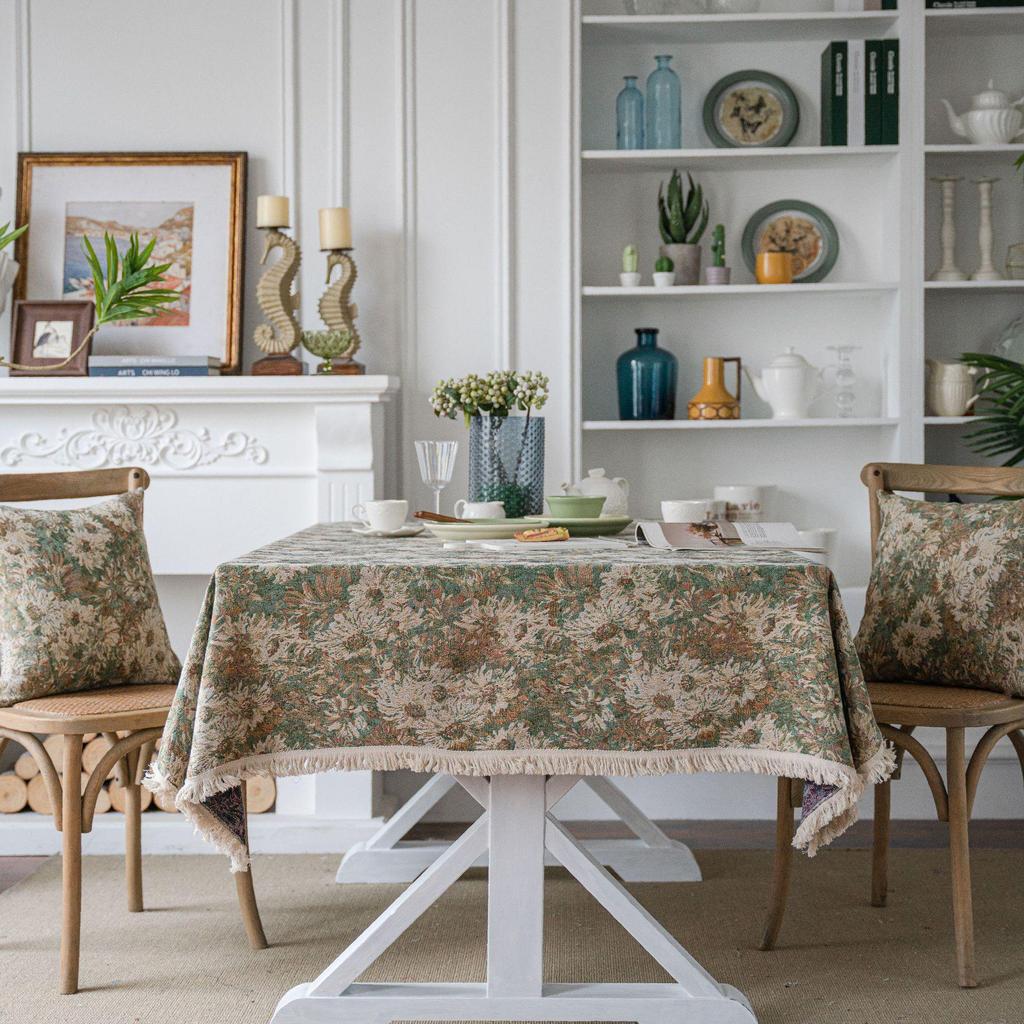 Imaqi Yun Bohemian Floral Jacquard Tablecloth