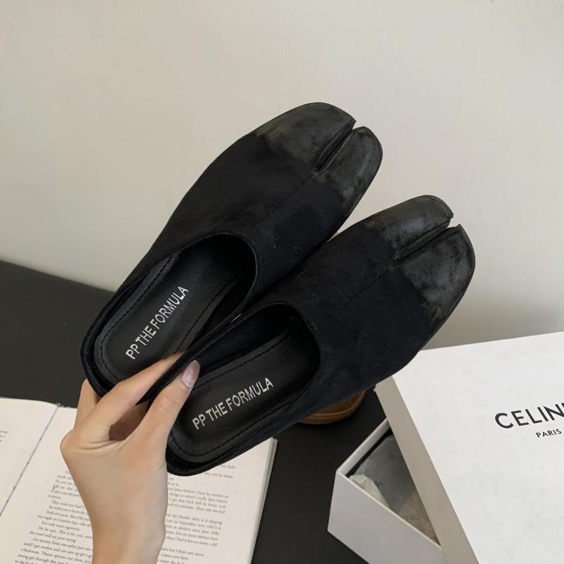 Fashion Bailamos Brand New Women Split Toe Slippers Tabi Ninja Slip On Flats Round Toe Shallow Lazy Boat Mules Shoes Soft Loafers Soft M