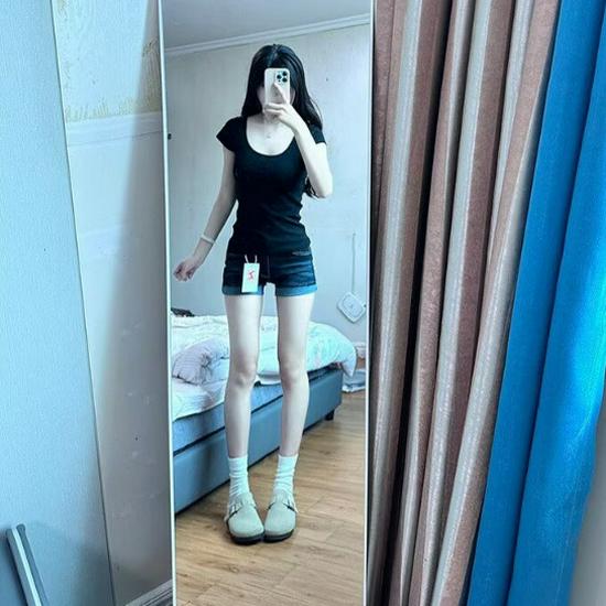 Women's High Waist Retro Denim Shorts - Slimming A-Line Hip-Hugging Summer Style
