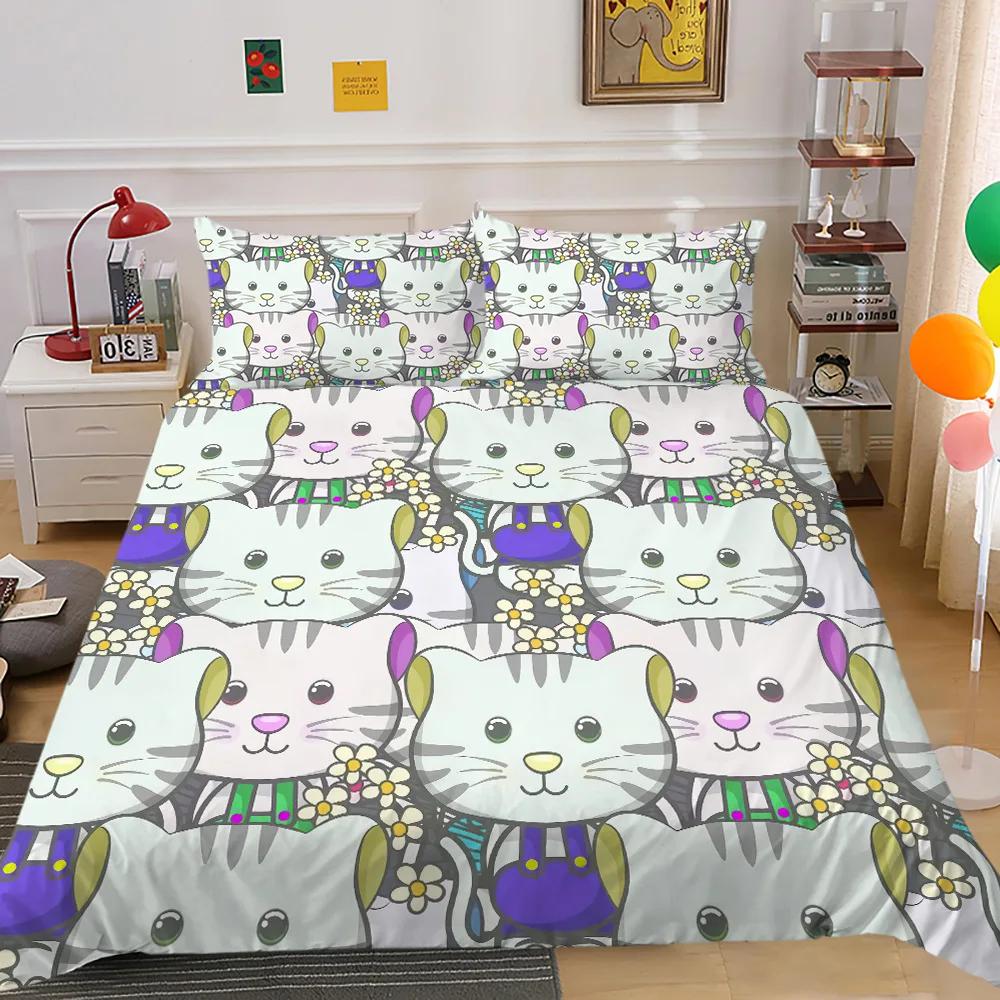 Cartoon Cute Animals Duvet Cover Colorful Lovely Comic Duck Polyester For Kids Boy Girls For Bedroom Decoration Queen King Size