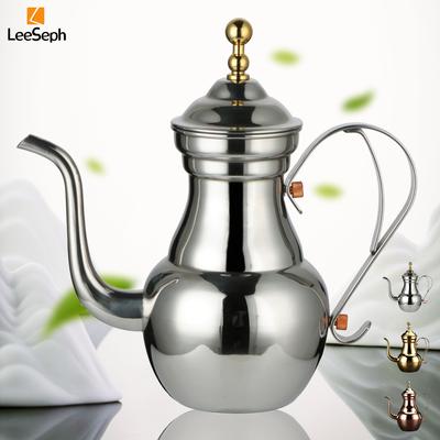 Caffettiera turca Leeseph, Teiera araba in acciaio inossidabile con filtro a rete, Bollitore a collo di cigno per caffè, tè, succo, latte