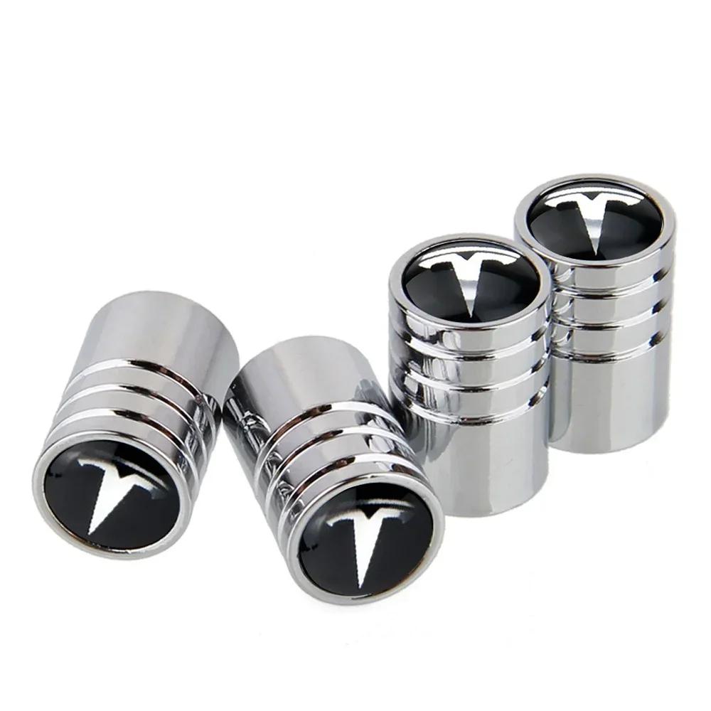 

4pcs Car Wheel Tire Valves Dustproof Caps Stems Cover for Tesla Model X Y 3 S Roadster P75D P85D P90D P100D Exterior Accessories серебряный