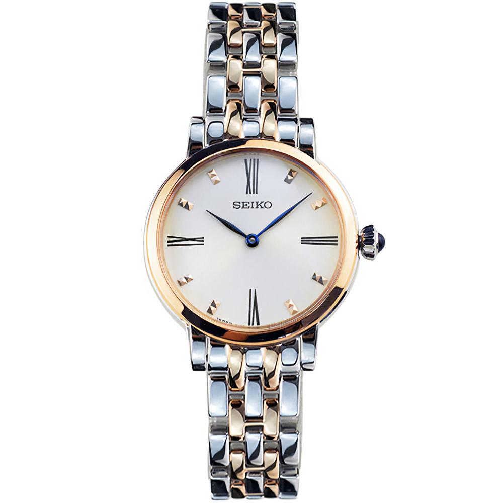 

Seiko Ladies Fashion Mother-Of-Pearl Rose Gold Quartz Watch Temperament Female Watch SFQ816J1 білий