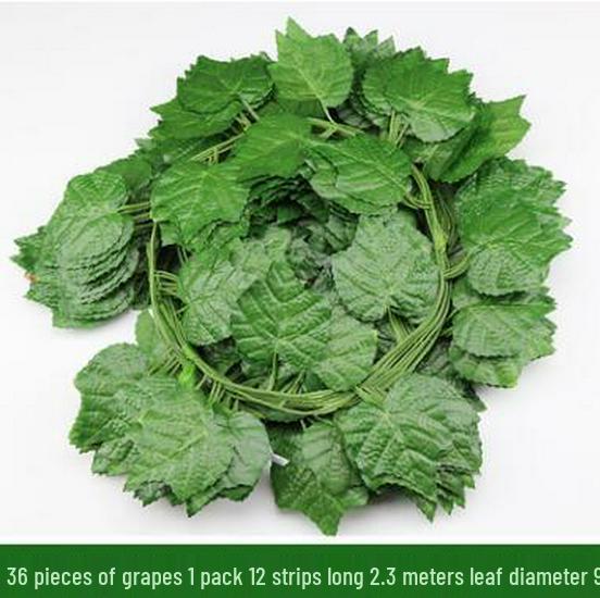 Artificial Rattan Ivy Vine with Green Grape Leaves and Chlorophytum Ceiling Decor