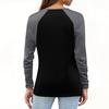 Damen T-Shirt Print Langarm Täglich Mode Basic Rundhals Raglanärmel Top