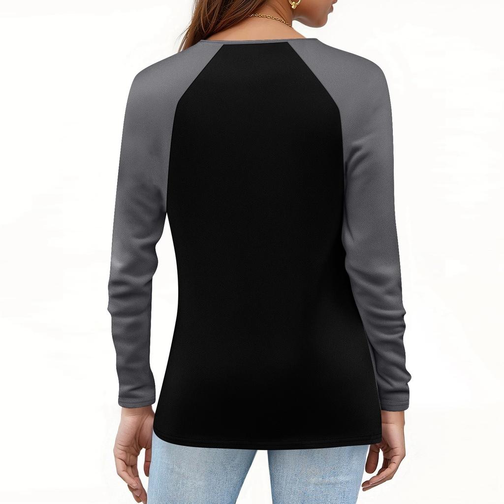 Women's T Shirt Print Long Sleeve Daily Fashion Basic Round Neck Raglan Sleeve Top
