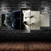 Black and White Wolves 5 Piece Canvas Wall Art Multi Panel Print Modern Wolf Wild Animal Poster Home Decor Pictures Gift For Him For Her