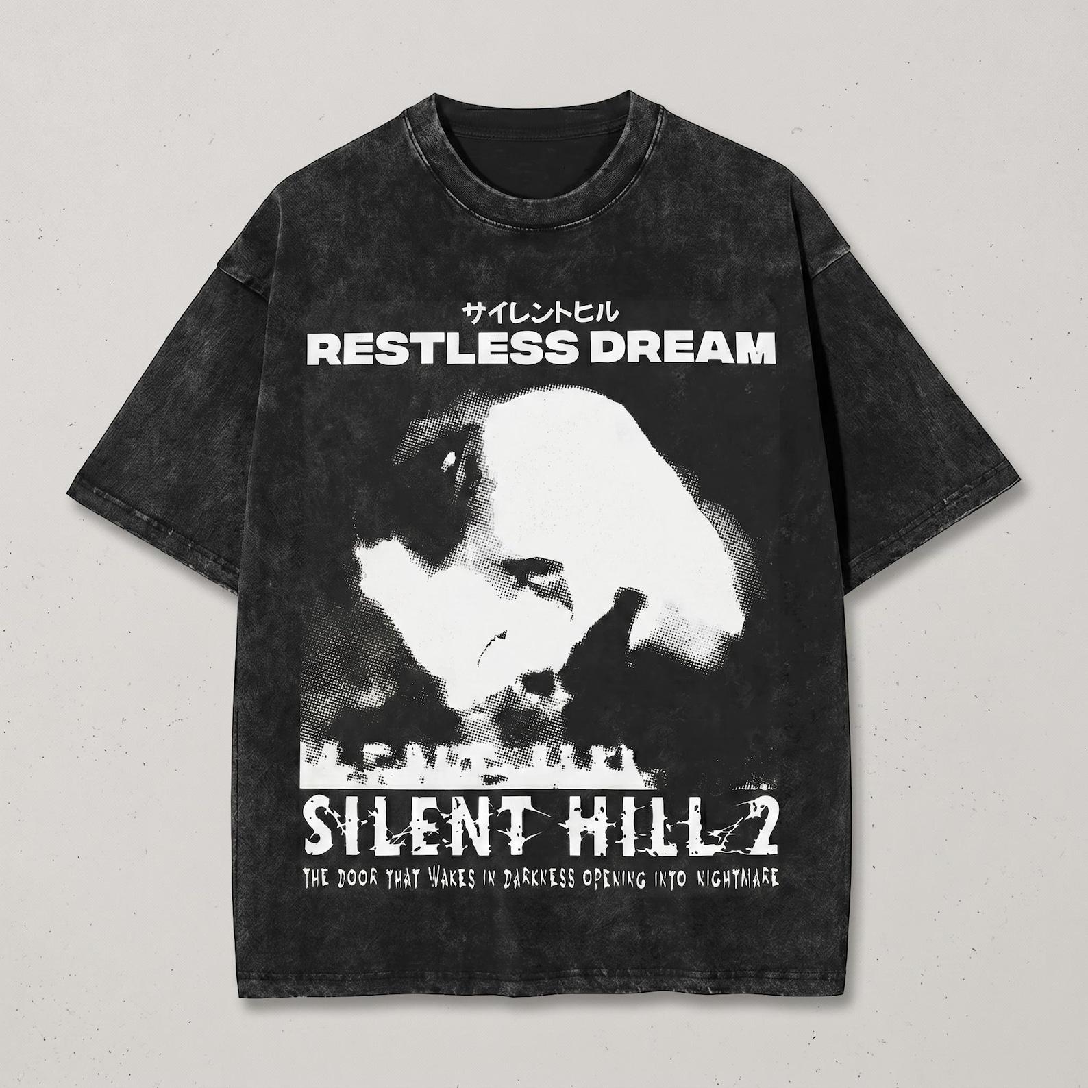Silent Hill 2 T-Shirt | Restless Dream Graphic T-Shirt | Vintage Acid Wash Streetwear Shirt | Silent Hill Gamer Gift | Unisex Horror Tee 2XL