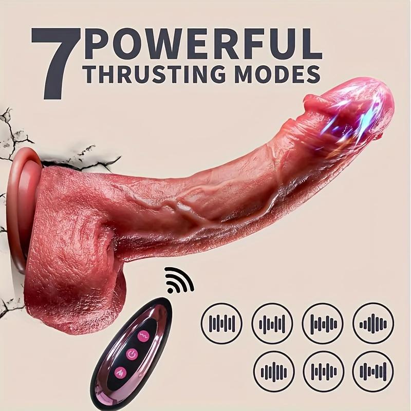Vibrador Dildo Oscilante Telescópico Automático Control Remoto Inalámbrico Juguetes Sexuales Estimulador de Clítoris Punto G con Ventosa Pene Realista