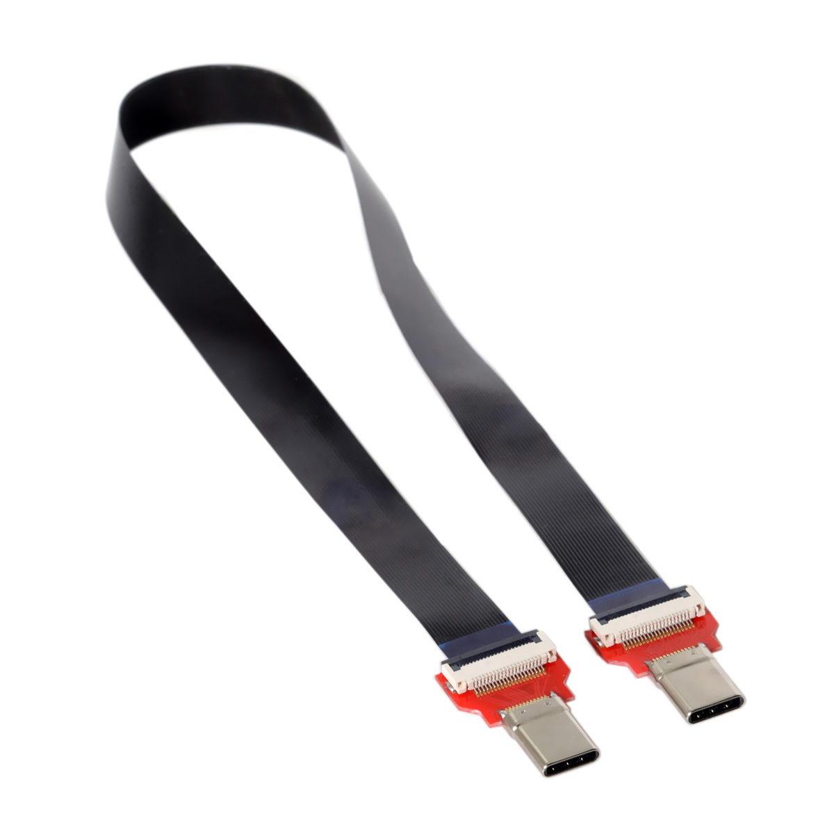 

20cm FPC Flat USB 3.1 Type-C USB-C Male to Male Data Cable for MacBook & Laptop & Phone & Drive As Shown A