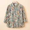 YUZHAOLIN Mid-Aged Women's 100% Cotton Floral Blouse