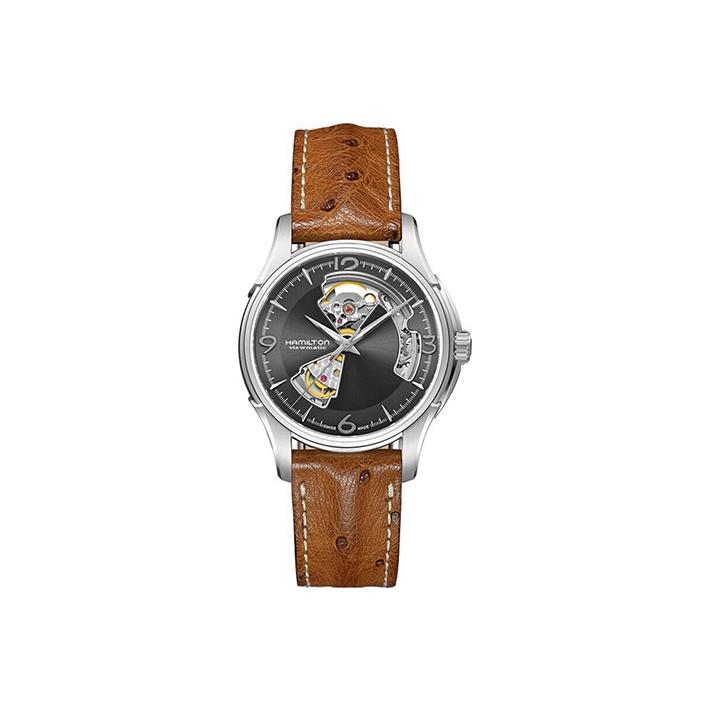 Hamilton Jazzmaster Automatic Mechanical Movement 50M Water Resistant Watch 40Mm Black Dial Stainless Steel Case Genuine Leather Strap H32565585