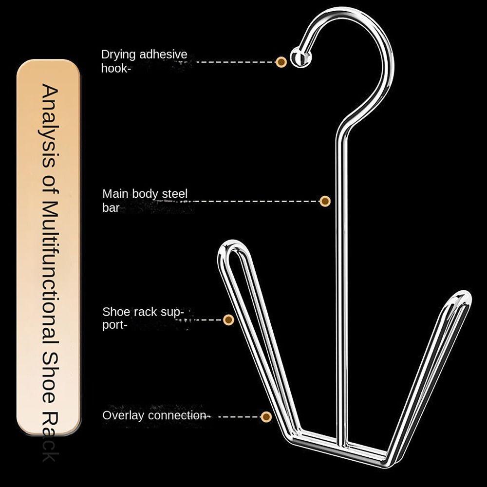 2pcs Non-slip Shoe Drying Rack Thickened Hanger Hook Innovative Shoes Holder  for Balcony