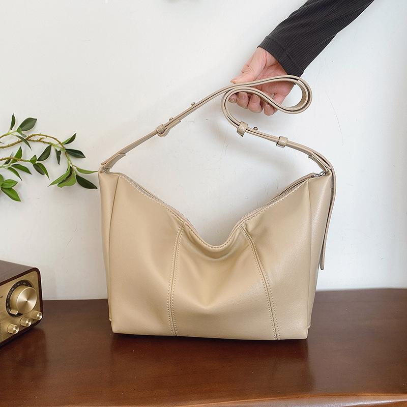 Retro fashion double shoulder tote bag women's 2025 new Korean version trend versatile large capacity shoulder bag commuter women's bag
