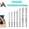 7pcs/set U-shaped Tile Drill Bit Set Precision Four-Flute Sawtooth Drill Bit  Building Site
