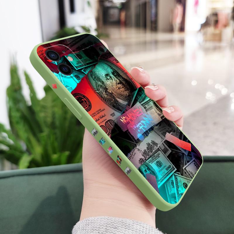 

Dazzling Wealth Phone Case For iPhone 12 11 X XR XS 8 7 SE2 Plus Pro Max Mini Silicone Cover iPhone 8(7 SE2) світло-зелений колір