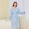 Coral Fleece Plaid Bathrobe - Soft, Thick, Long Sleeve, Unisex Pajamas