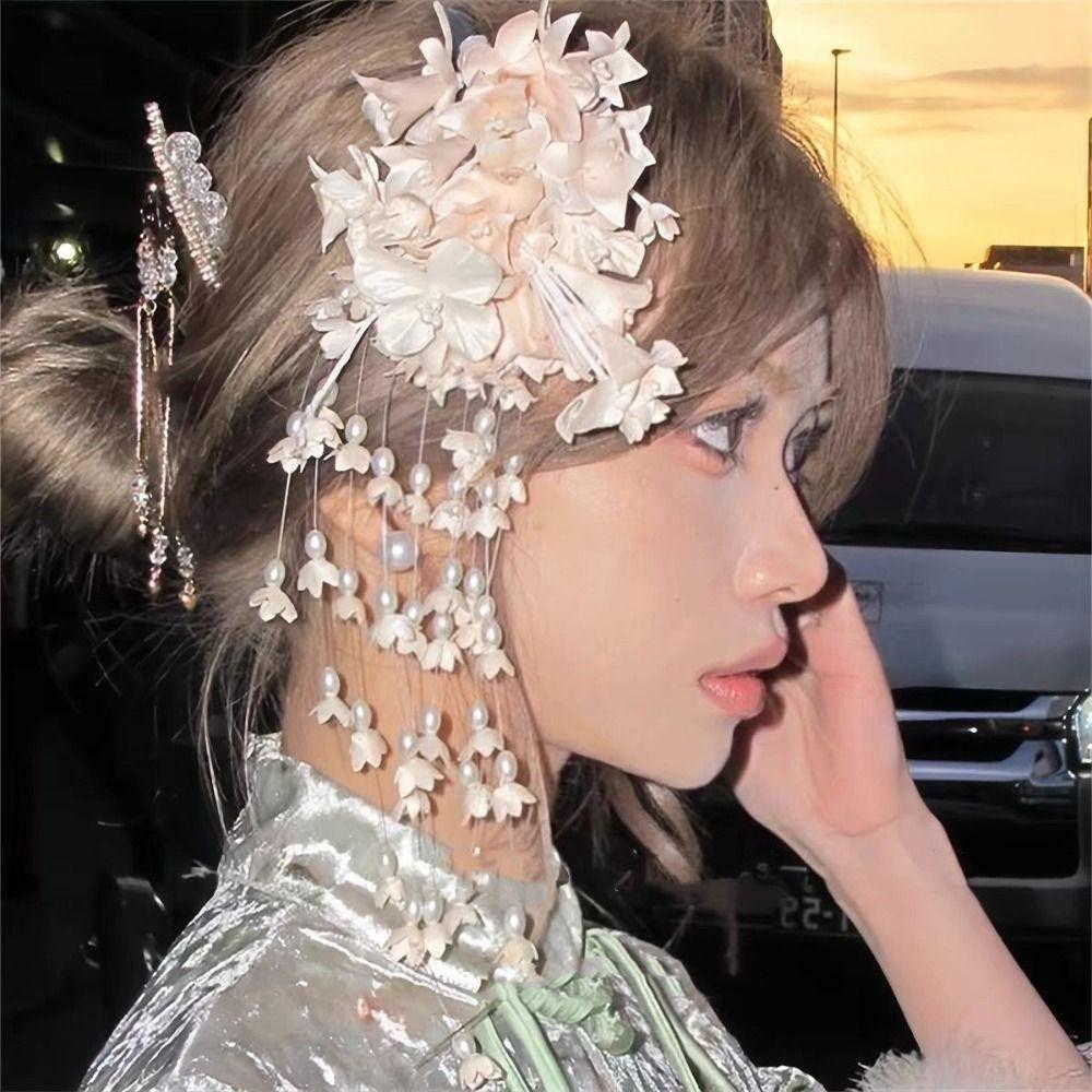 Luxury Tassel Side Clip New Chinese Style Duckbill Clip New Side Clip  Bridal Headwear