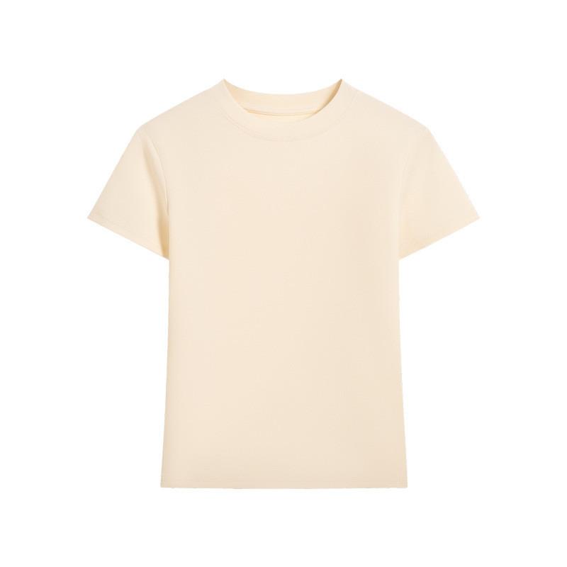 Korean Style Short Sleeve T Shirt For Women With Cotton Lycra Fabric Casual Fit Easy Care