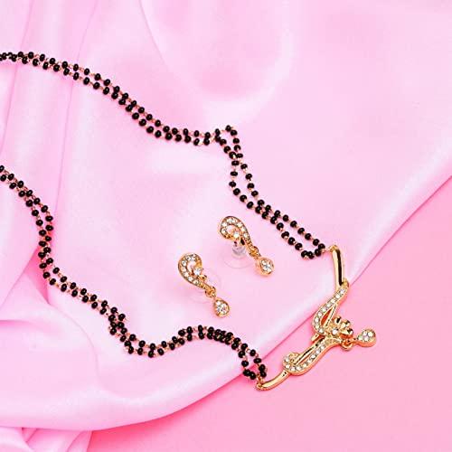 Estele Gold And Silver Plated Twine Braid Mangalsutra Necklaces For Women