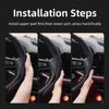 Suitable for Citroen Steering Wheel Cover, Wave-Shaped Sporty Design, Breathable Leather, Segmented Anti-Slip Sweat-Absorbing Steering Wheel Prot