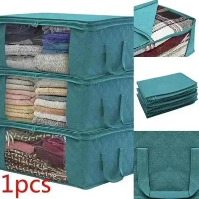 Caja de Almacenamiento de Ropa Plegable Estrecha con Tapa Gran Capacidad Edredón Manta Organizador de Almacenamiento de Armario Tela Caja Organizadora de Armario