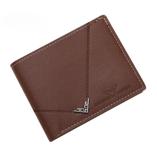 Men Wallet Faux Leather Solid Color Vintage Large Capacity Multi Pockets Portable Foldable Coin Changes Storage Purse Card Adult Sex Wear CLE