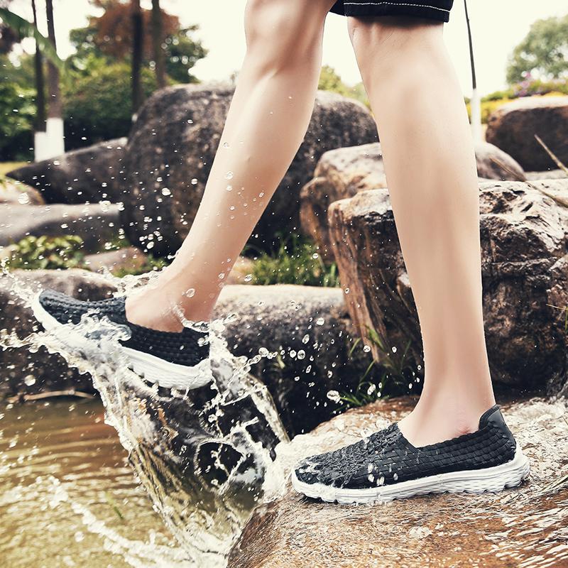 Erkek Slip on Hollow Woven Günlük Ayakkabı Upstream Ayakkabılar