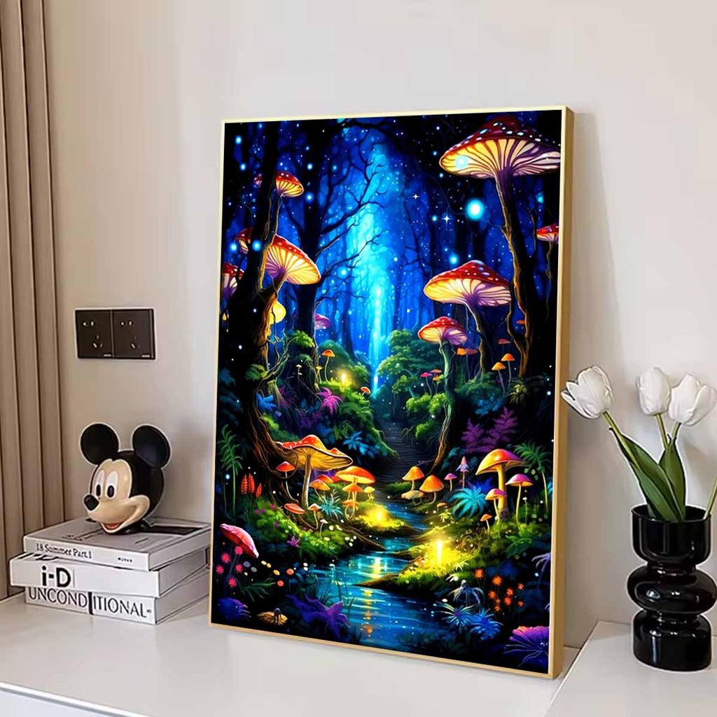 Starlight Diamond Painting Art Set, 5D DIY Night Scene Full Square Diamond Crystal Cross Stitch Craft Decoration Home Wall Mural